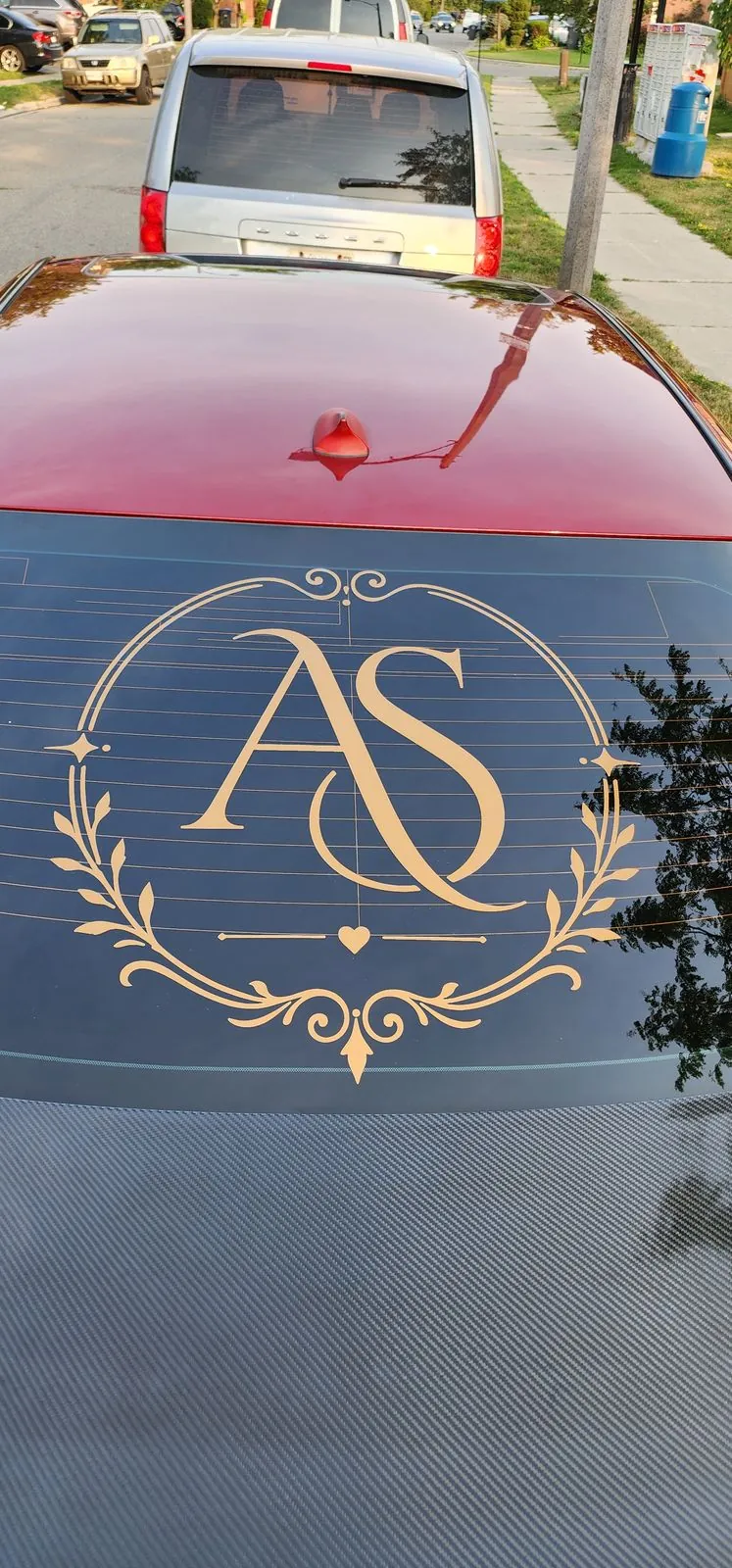 Custom monogram rear window decal